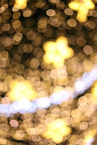 Defocused image of illuminated christmas tree