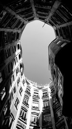 Low angle view of buildings against clear sky