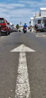 Zebra crossing on road in city