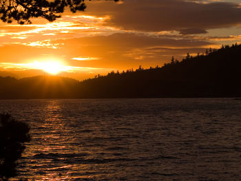 Scenic view of sunset over sea
