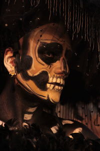 Close-up of person wearing mask