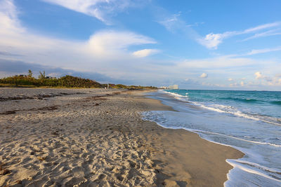 Scenic view of beach against sky