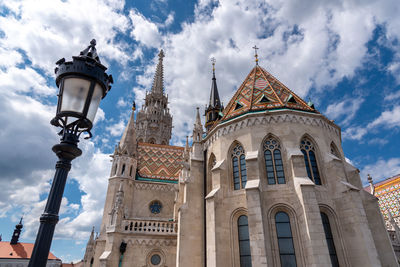 Low angle view of historic building against sky