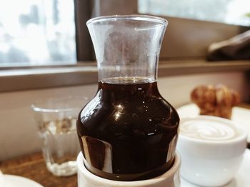 Close-up of coffee on table