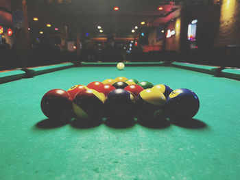 Close-up of balls on table