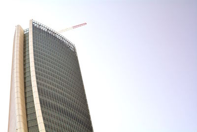 Low angle view of modern building against clear sky