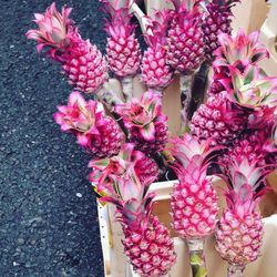 High angle view of flower bouquet