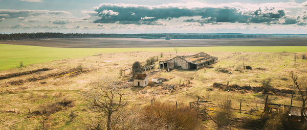 Scenic view of field against sky