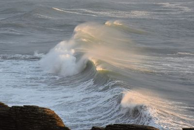 Aerial view of sea waves