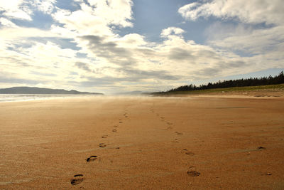 Scenic view of beach against sky