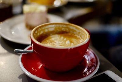 Close-up of coffee on table