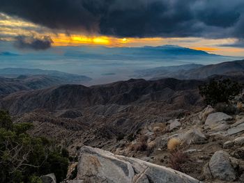 Aerial view of landscape against cloudy sky