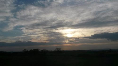 Scenic view of landscape against cloudy sky