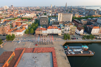 Cityscape of the belgian city of antwerp against sky