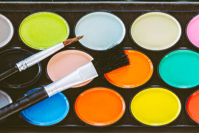 Close-up of paint palette