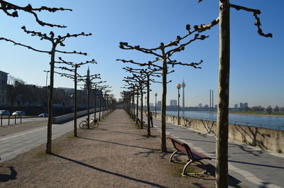 Empty road against clear sky