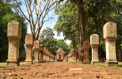 View of cemetery against sky