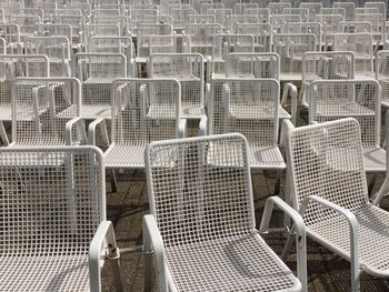 Full frame shot of empty chairs