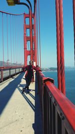 Suspension bridge over sea