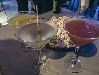 Close-up of wine glass on table