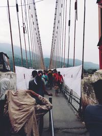 People on footbridge