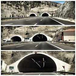 Road passing through car windshield