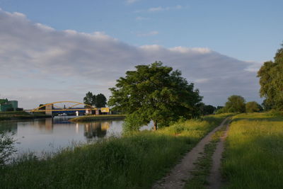 Scenic view of land against sky