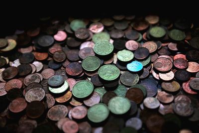 Full frame shot of coins