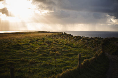 Scenic view of land against sky