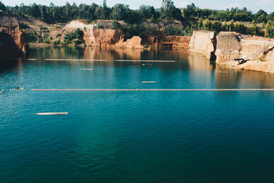 View of boats in lake