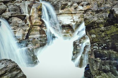 Scenic view of waterfall