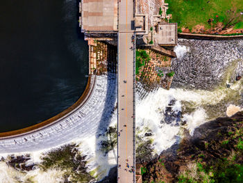 High angle view of waterfall