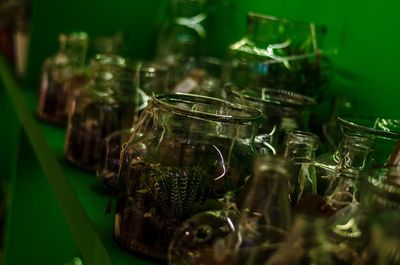 Close-up of glass jar on table
