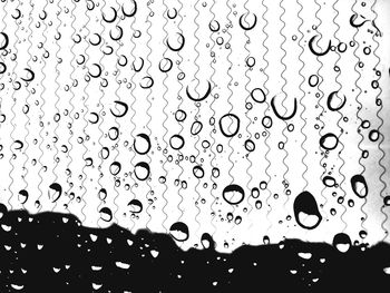 Close-up of water drops on glass