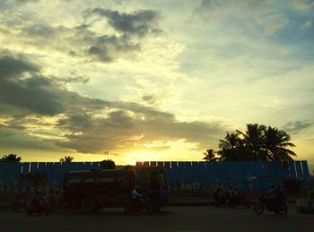 Parking lot at sunset