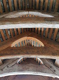 High angle view of spiral staircase