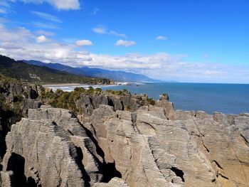 Scenic view of rocks formation against sky