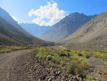 Scenic view of mountains against sky