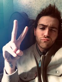 Portrait of young man looking away