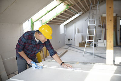 Worker working at construction site