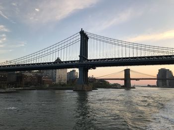 Manhattan bridge view from water