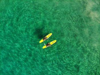 High angle view of nautical vessel in sea