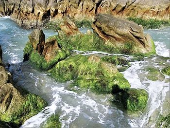 Rocks in sea