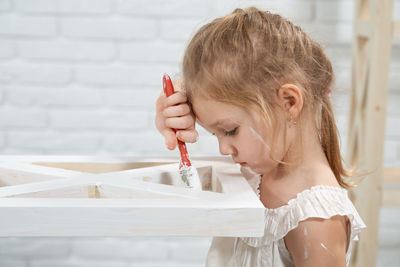 Portrait of a girl looking away