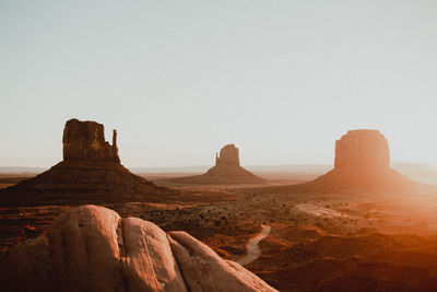 Scenic view of rock formations against sky