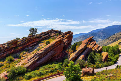 Scenic view of rocky mountains against sky