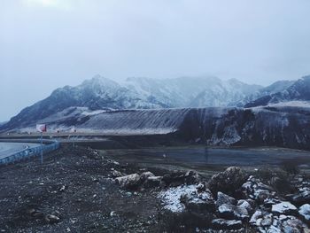 Scenic view of mountains against sky. altay