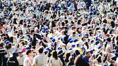 Large group of scouts