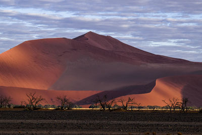 Scenic view of desert against sky