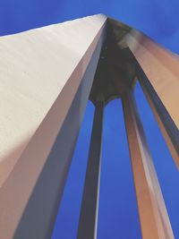 Low angle view of building against blue sky